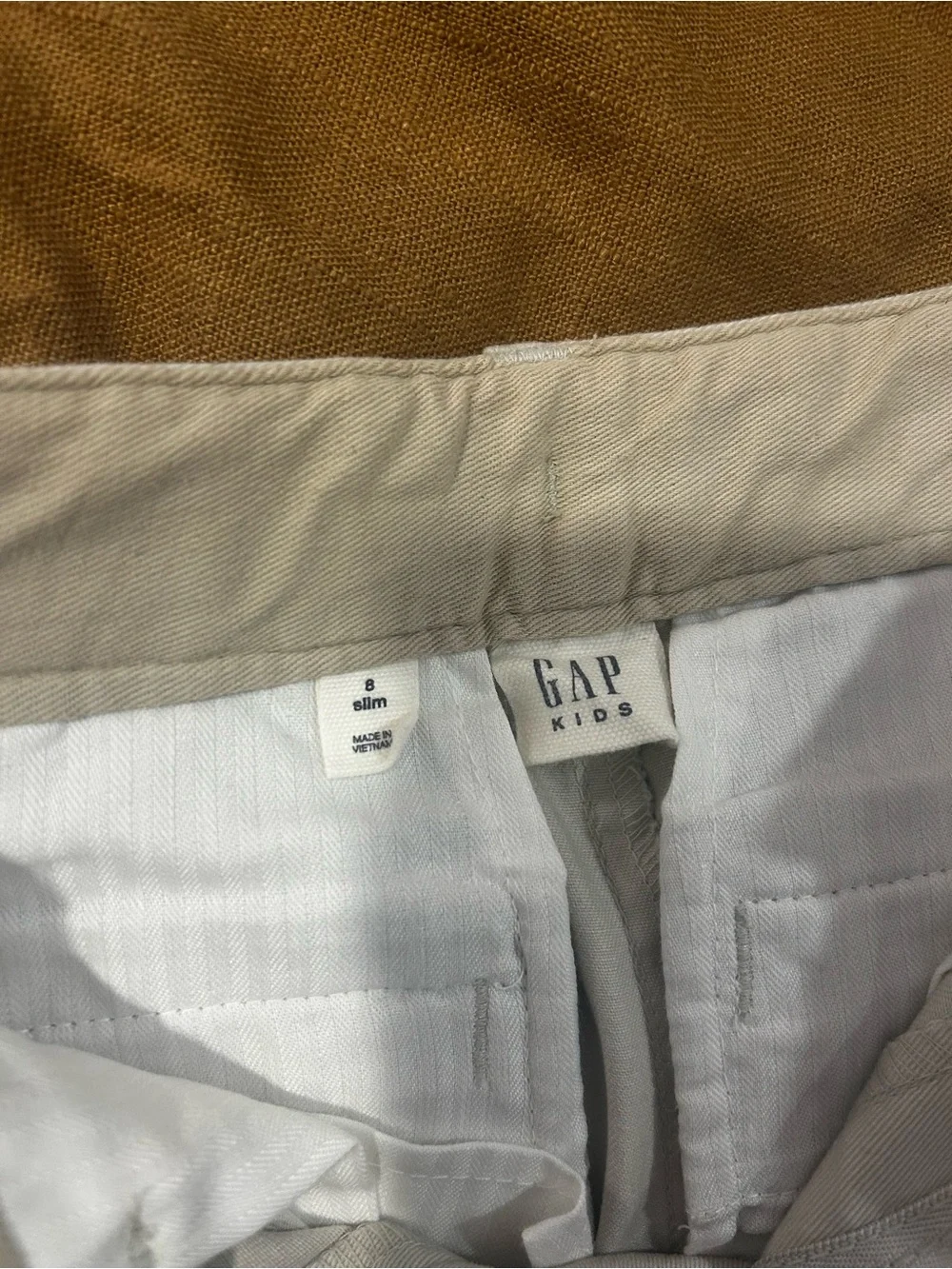 NEW! Boys Gap Kids Khaki Uniform Pants Size 8 Slim
